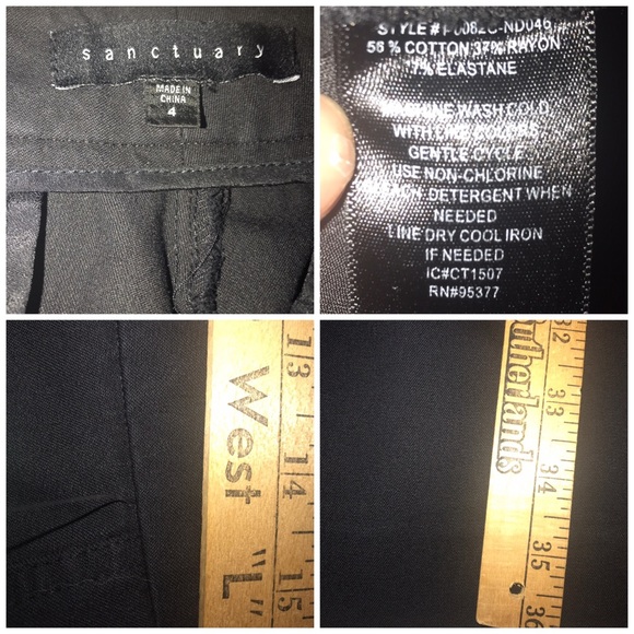 Sanctuary “City Peg” Black Pants- 4 - Picture 8 of 8